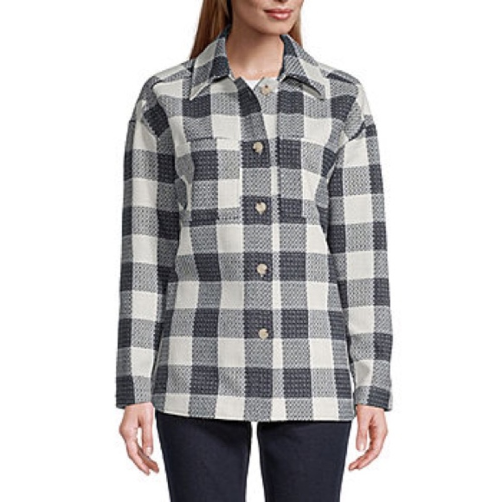 Liz Claiborne NWT Plaid Button Up Flannel Size M